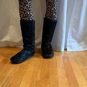 Emu Black Tall Faux-Fur Winter Boots